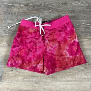 Y2K xhilaration pink and orange tie dye board surf shorts Sz S NWT